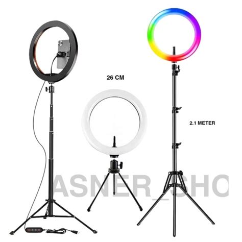 Jual Ring Light RGB Selfie Ring Tripod 2 1m RING LIGHT WARNA WARNI