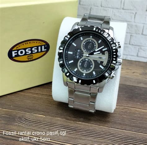 Jam Tangan Fossil Pria Terbaru Tali Rantai Crono Pasif Tanggal Aktif