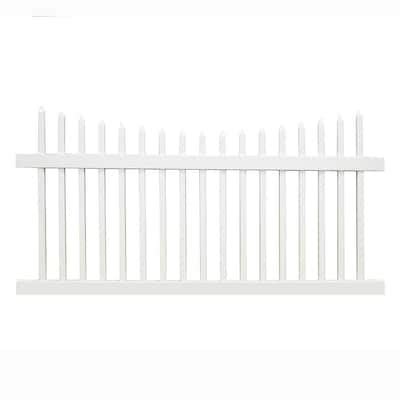 Weatherables Stratford Ft H X Ft W White Vinyl Picket Fence Panel