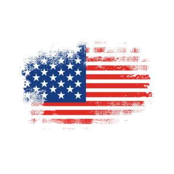 Pincelada De Bandeira Americana Em Fundo Transparente Vetor Png