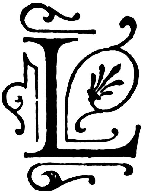 L Ornate Initial Clipart Etc Fancy Letters Clip Art Lettering