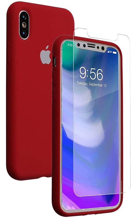 IPhone X Case Soft Liquid Silicone Phone Case With Free Tempered