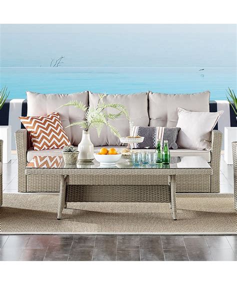 Devoko Outdoor Patio Sofa Seater Sofa Seat Wicker Rattan Style Sofa