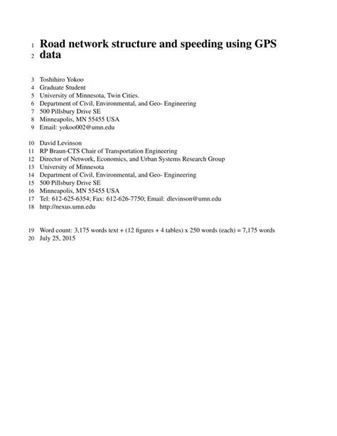 Pdf Road Network Structure And Speeding Using Gps Data Dokumen Tips