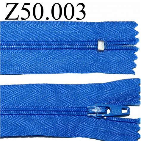 fermeture 50 cm bleu non séparable zip nylon mercerie extra