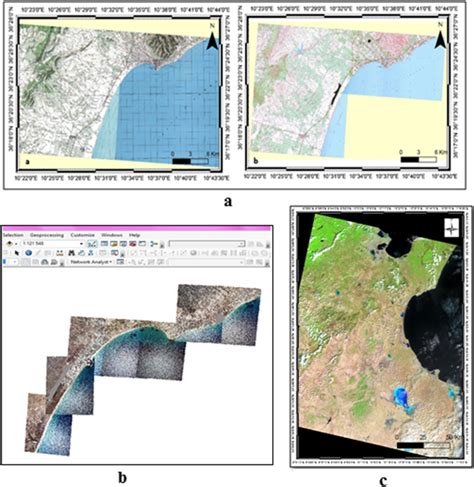 Topographic maps (a), aerial photographs (b) and satellite images (c ...