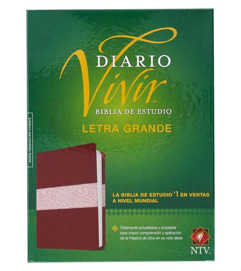 Biblia De Estudio Del Diario Vivir NTV Letra Grande Sentipiel Vino