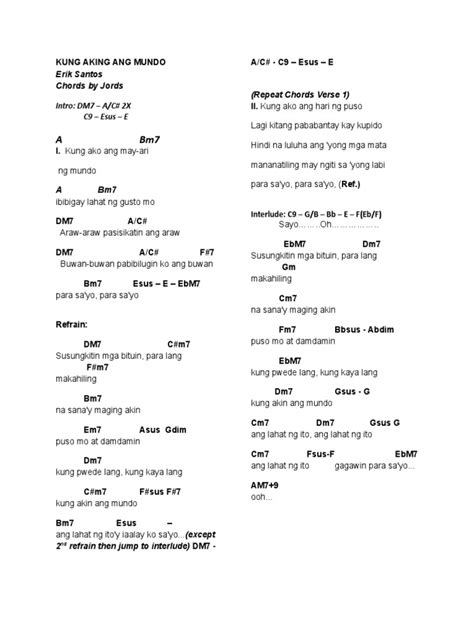 Kung Akin Ang Mundo Chords and Lyrics | PDF