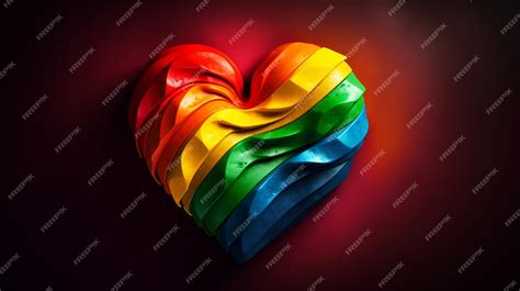 Premium Ai Image Lgbt Pride Month Concept Illustration Rainbow Heart And Homosexual Rainbow Love