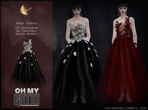 Oh My Goth Swan Dress The Sims Catalog