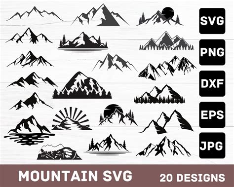 Montañas SVG Archivo para Cricut Para silueta Archivos cortados