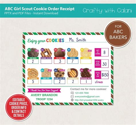 Girl scout cookie 2023 menu abc scout cookie flyer girl scout cookie ...