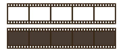 Set Of Filmstrip Isolated On White Background Retro Film Strip Frame