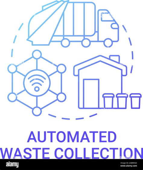 Automated Waste Collection Gradient Blue Concept Icon Waste Management