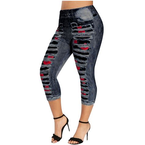 Apexfwdt Women S Butt Lifting Super Comfy Stretch Denim Capri Jeans For