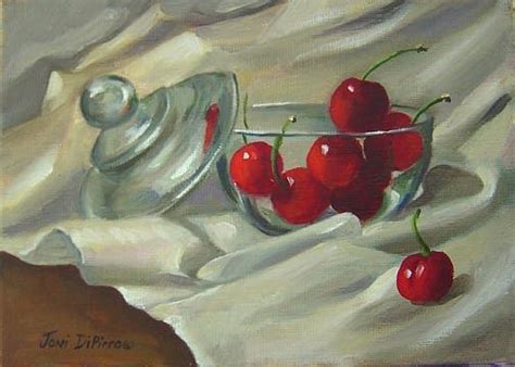 Cherries In Sugar Bowl Painting By Joni Dipirro Fine Art America