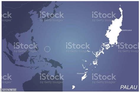 Palau Map Vector Map Of Palau In Oceania Country Stock Illustration