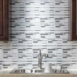 Tack Tile Thick Mosaic Grey Peel Stick Vinyl Backsplash Tiles