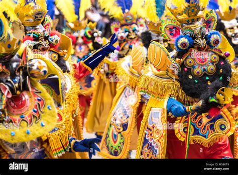 Oruro Bolivia February Dancers At Oruro Carnival In