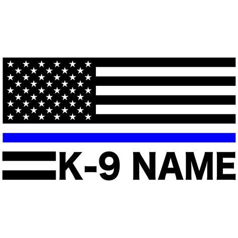 Thin Blue Line American Flag Custom K 9 Decal Tactical Front Liner