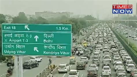 Delhi Traffic Alert Massive Snarl Seen On Delhi Gurugram Expressway T