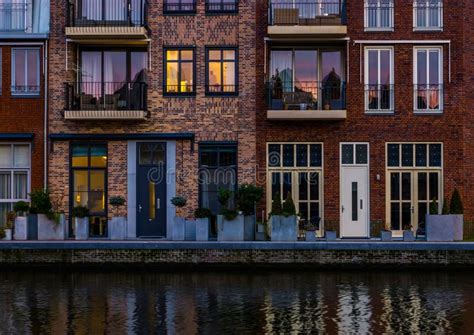 Modern Dutch canal houses stock photo. Image of architectural - 37854600