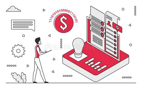 Project Monitoring Process Stock Vector Illustration Of Computer