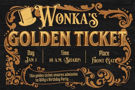 Wonka S Golden Ticket Chocolate Card Design Template Customize It