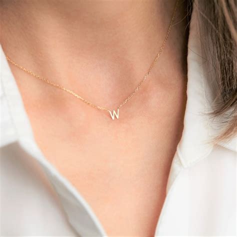 Initial Necklace Letter Necklace Gold Necklace Personalized Etsy