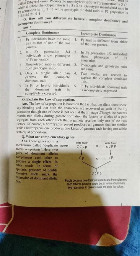 called Dihybrid cross. Phenotypic monohybrid ratio in F2 generation is 3..