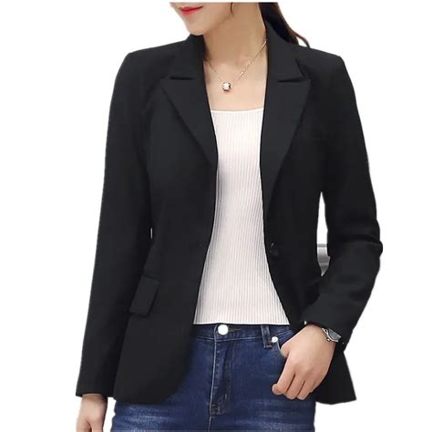 Plus Size 4xl Small Suit Jacket Female 2018 Blazer Feminino Spring Work Office Black Blazer