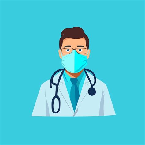 Portrait De Médecin Mature Avec Vecteur De Lunettes Vecteur Premium