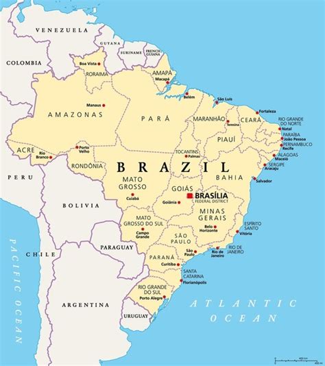 Brazil Map With Capital