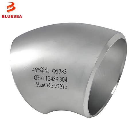 Stainless Steel Butt Weld Fittings Long Radius 45 Degree Elbow Carbon