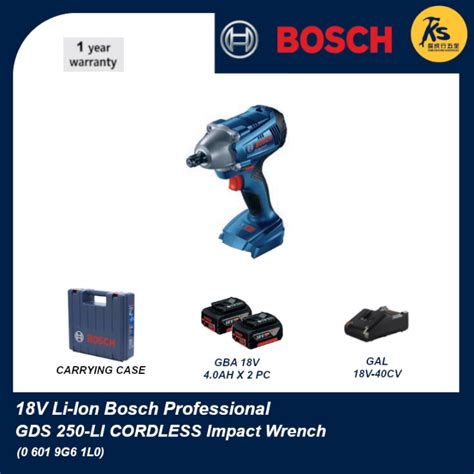 BOSCH 18V Cordless Impact Wrench GDS 250 LI Professional Set 0 601