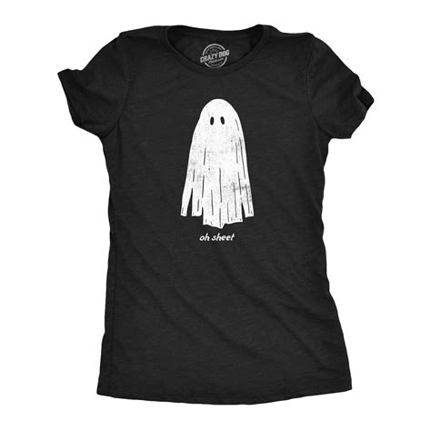 Womens Oh Sheet T Shirt Funny Spooky Halloween Party Ghost Bedsheet