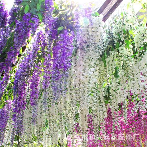 Jual Bunga Wisteria Artificial Gantung Original Impor Plastik