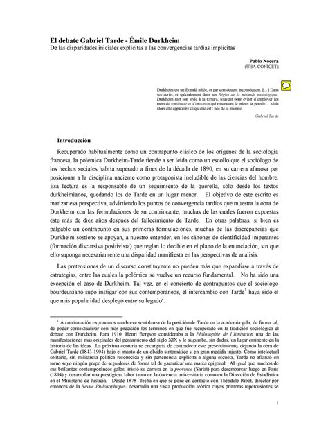 EL Debate Entre Tarde Y Durkheim copia - El debate Gabriel Tarde