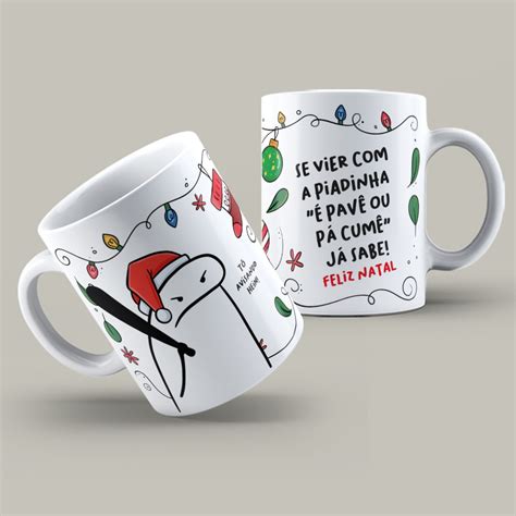 Caneca de Natal Flork Piadinha É Pavê ou Pá Cumê Elo7