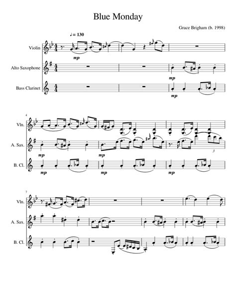 Blue Monday Sheet Music For Violin Solo