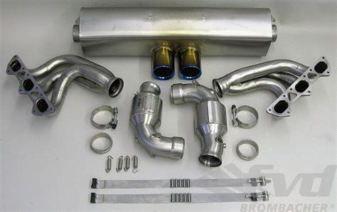 Brombacher Exhaust System 997.1 GT3 - Sound Version - Titanium - 100 Cell Cats - 2x90 mm Tips