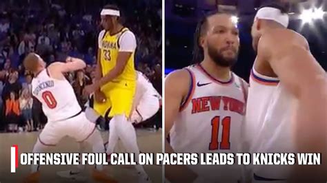 Wild Finish To Pacers Knicks Game 1 😱 Offensive Foul Call On Pacers