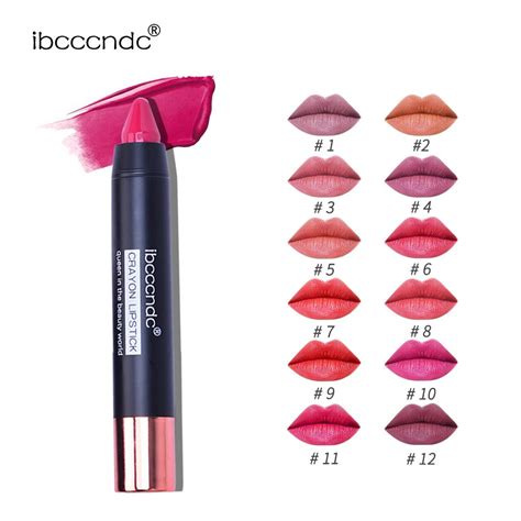 Ibcccndc Crayon Design Matte Lipstick Long Lasting Colors Nude Lip Stick Waterproof G