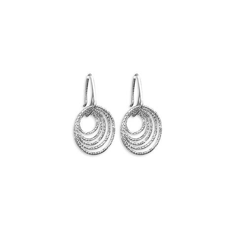 Sterling Silver Multi Tier Circles Drop Earrings Jewelry From Adams