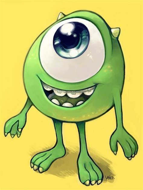 Monsters University Little Mike Wazowski By Yoko Cute Disney Drawings Cute Disney Pictures