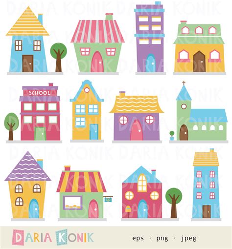 Colored Townhouses Clipart Clipground