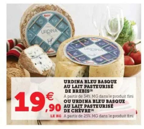 Promo Urdina Bleu Basque Au Lait Pasteurisé De Brebis Ou Urdina Bleu