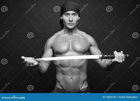 Model With A Sword Stock Photo Image Of Naked Japaneses