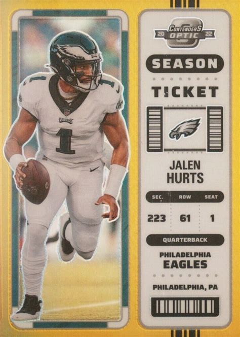 Jalen Hurts 2022 Contenders Optic 43 Gold 10 Price Guide Sports