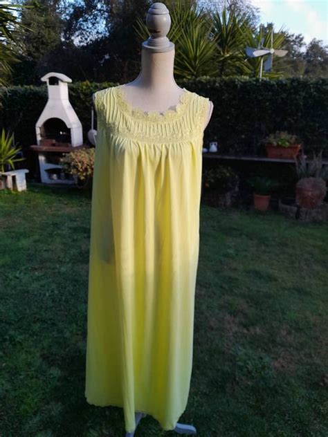 Chemise De Nuit Lingerie Yellow Nightgown Shabby Chic Gem